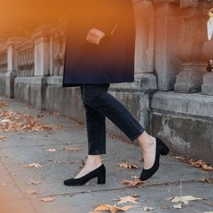 Margaux The Heel - black suede, sz 36.5